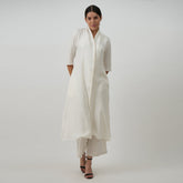 Dakota Co-ord Set - Long Shirt & Pants - Textured White